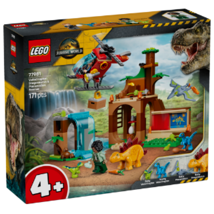 Lego 77981 Jurassic World Velociraptor, Stegosaurus & Pteradon Rescue