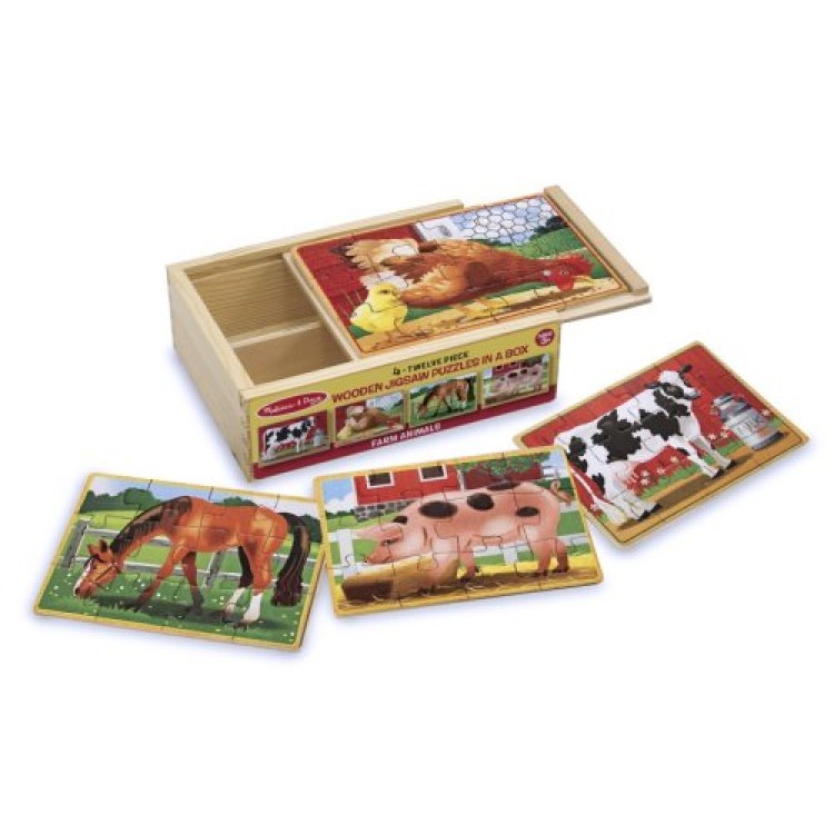 Melissa & Doug Farm Animals Puzzles in a Box 48 Piece 13793