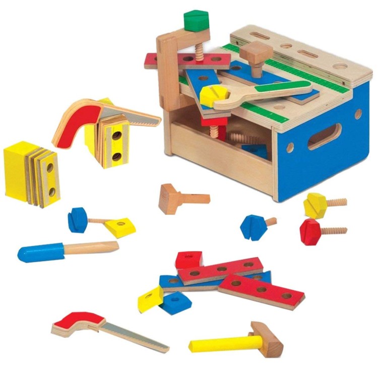 melissa & doug hammer & saw tool bench