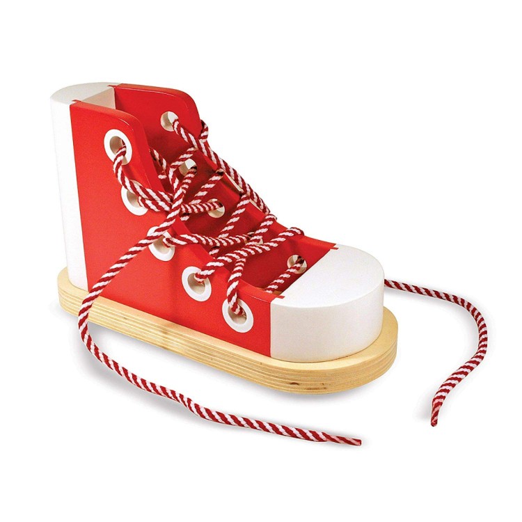 Melissa & Doug Wooden Lacing Shoe 13018