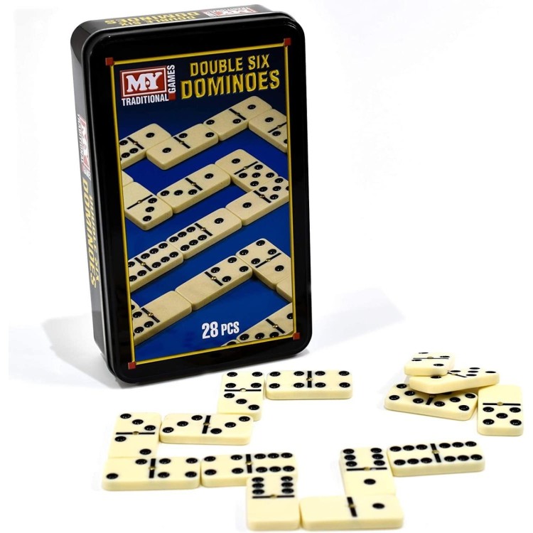 MY 28 piece Dominoes Double Six Game In TinTY2985