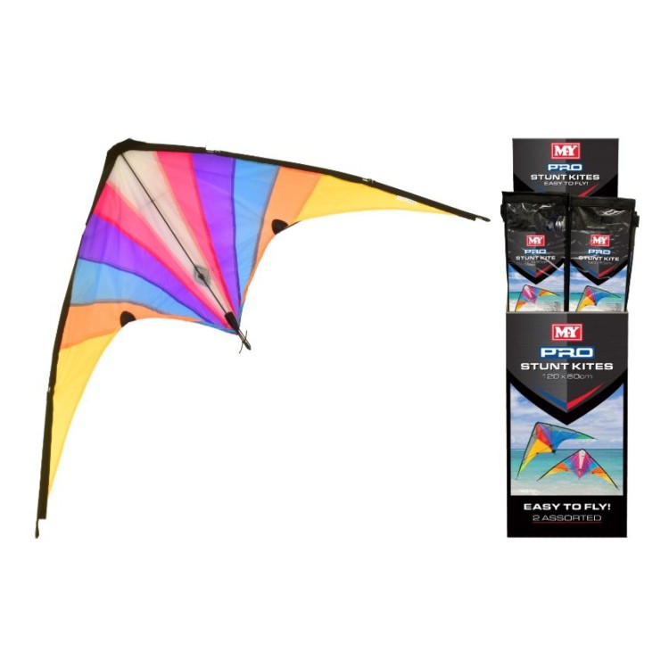 M.Y Stunt Kite 120x60cm TY2715 (Assorted Colours - One Supplied)