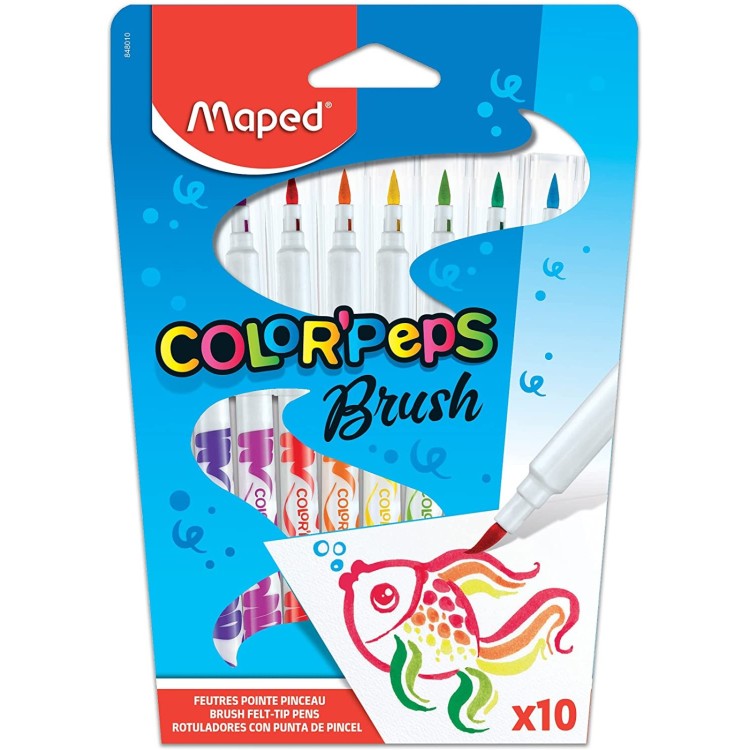 Maped Color'Peps 10 Brush Felt Pens 