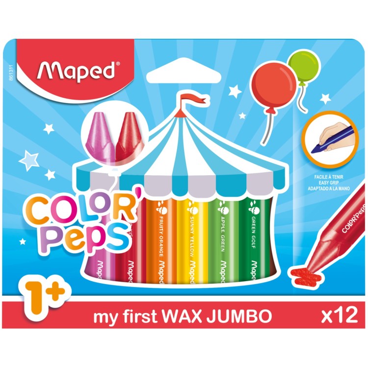 Maped Color'Peps 12 My First Wax Jumbo Crayons 