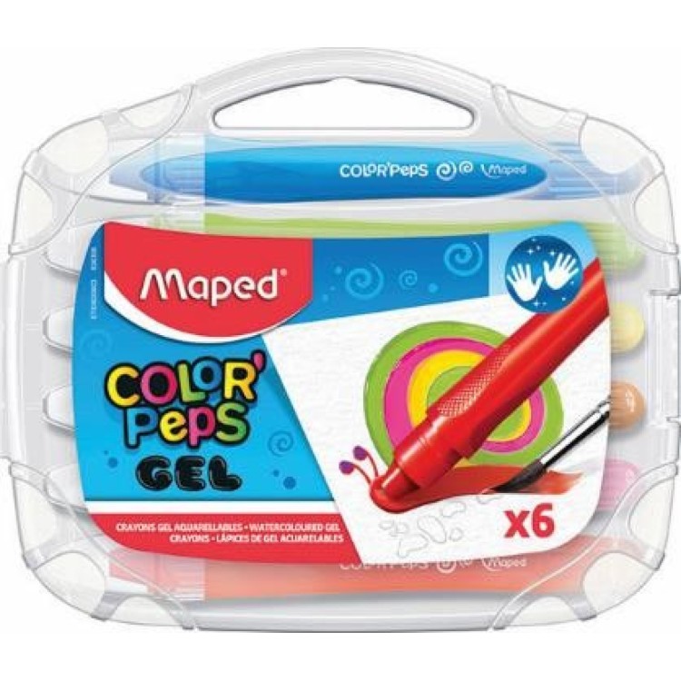 Maped Color'Peps 6 Gel Crayons In Plastic Case
