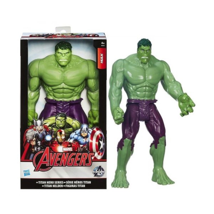 Hasbro Marvel Avengers Titan Hero Series HULK Hasbro B0443 green hair, darker green body, open mouth, dark purple shorts