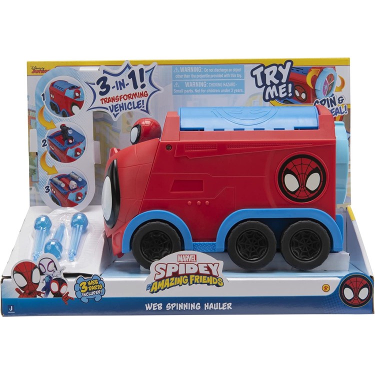 Marvel Spidey And His Amazing Friends 3 in 1 Transforming Vehicle WEB SPINNING HAULER