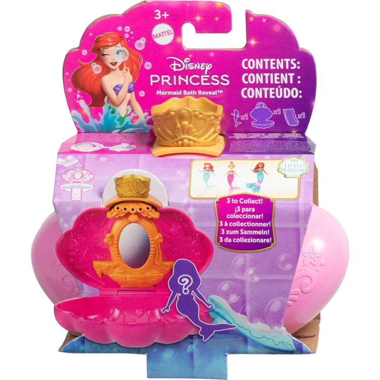 Mattel JBL34 Disney Princess Ariel Mermaid Mystery Bath Reveal Clam