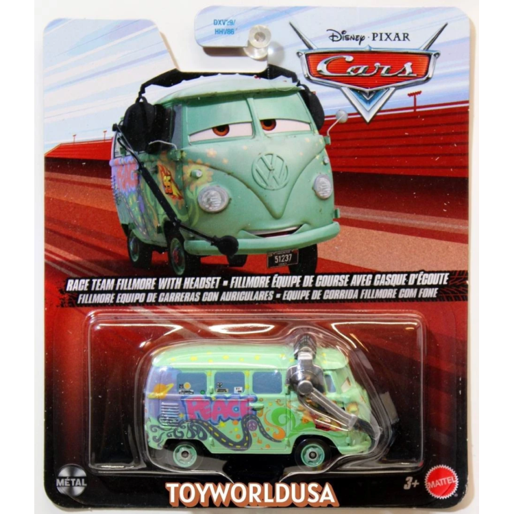 Mattel DXV29 Disney Pixar Cars - Race Team Fillmore With Headset