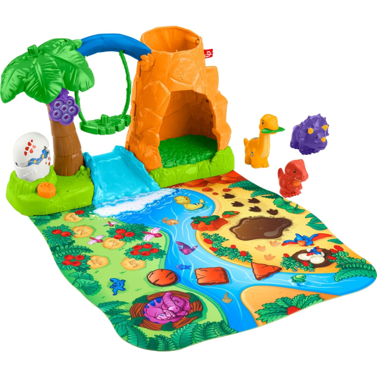 Mattel Fisher Price Little People Dinosaur Village & Playmat
