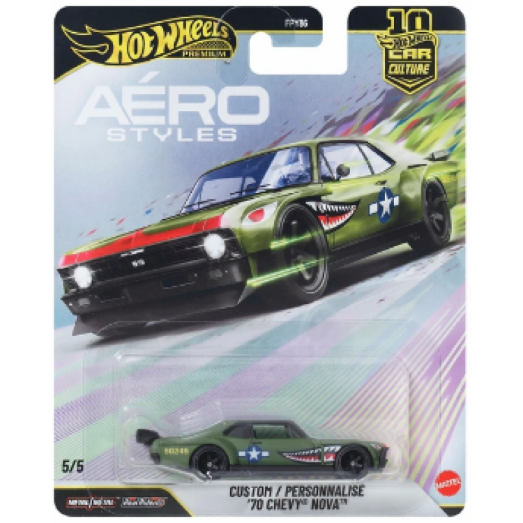 Mattel FPY86A Hot Wheels Premium Aero Styles - Custom '70 Chevy Nova FPY86