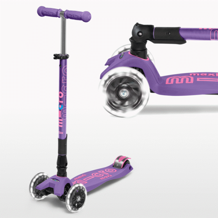 MAXI MICRO DELUXE FOLDABLE LED SCOOTER Purple MMD100