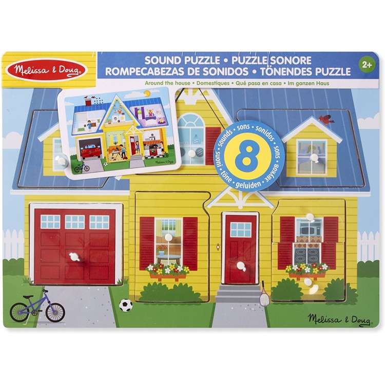 Melissa & Doug Wooden Sound Puzzle - Around The House 8pcs #10734