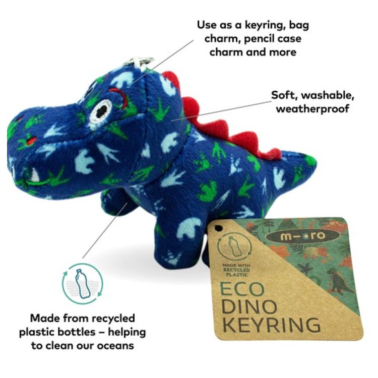 Micro Eco Plush Dinosaur Keyring