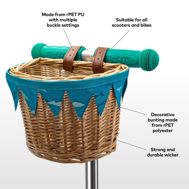 Micro Scooter Eco Wicker Basket - Sealife 