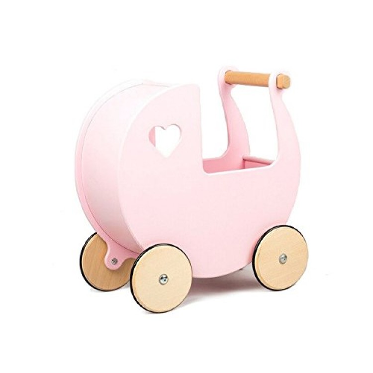 Moover Wooden Pram Walker Pink age 18m+  only available in store or click and collect from our shop in Westcliff on Sea, Essex