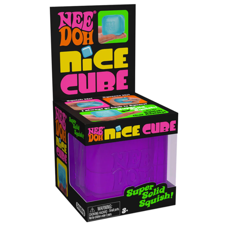 Nee Doh Nice Cube - Super Solid Squish Assorted Colours (One Supplied At Random)