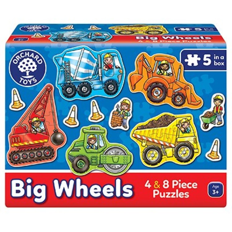 Orchard Toys Big Wheels 4-8 Piece Per Puzzle
