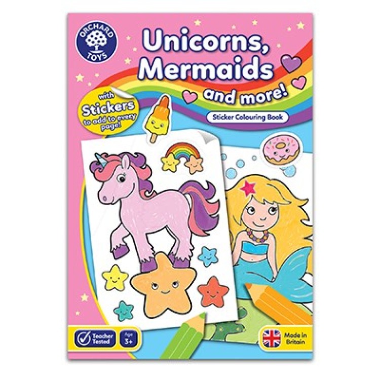 Orchard Toys Unicorns, Mermaids and More! Sticker Colouring Book