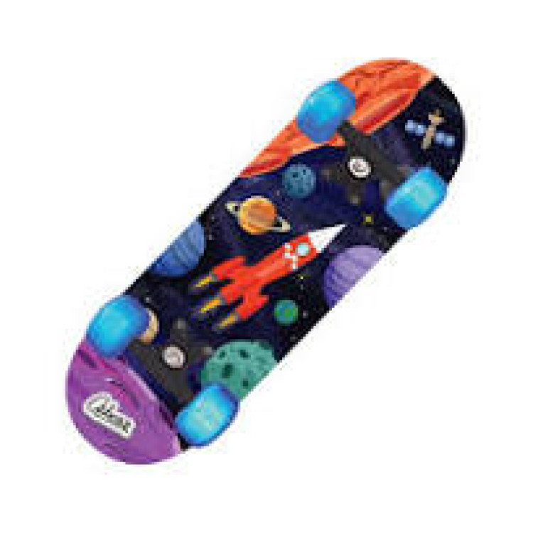 1FF Ozbozz Space Design 17inch Skateboard With Flashing Wheels