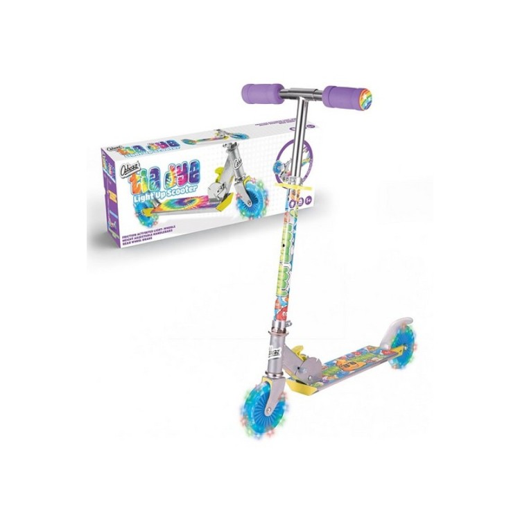 1FF Ozbozz Tie Dye Light Up Scooter With Flashing Wheels