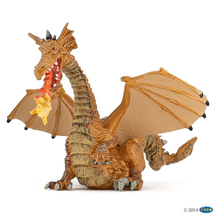 Papo 39095 Gold Dragon With Flame