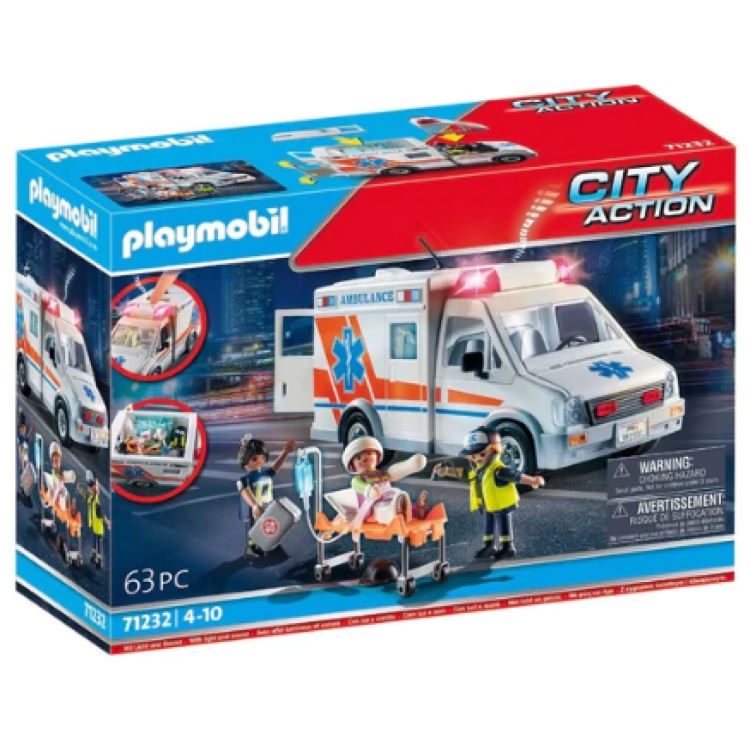 Playmobil 71232 City Action Ambulance With Flashing Lights