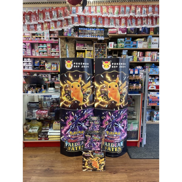 Pokemon display Paldean Fates 5 feet tall totems x2, display boxes x3 IN STORE or CLICK & COLLECT ONLY