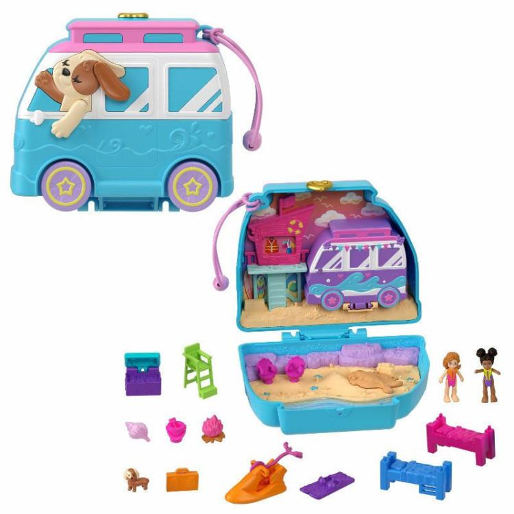 Mattel FRY35 Polly Pocket Big World Seaside Puppy Ride