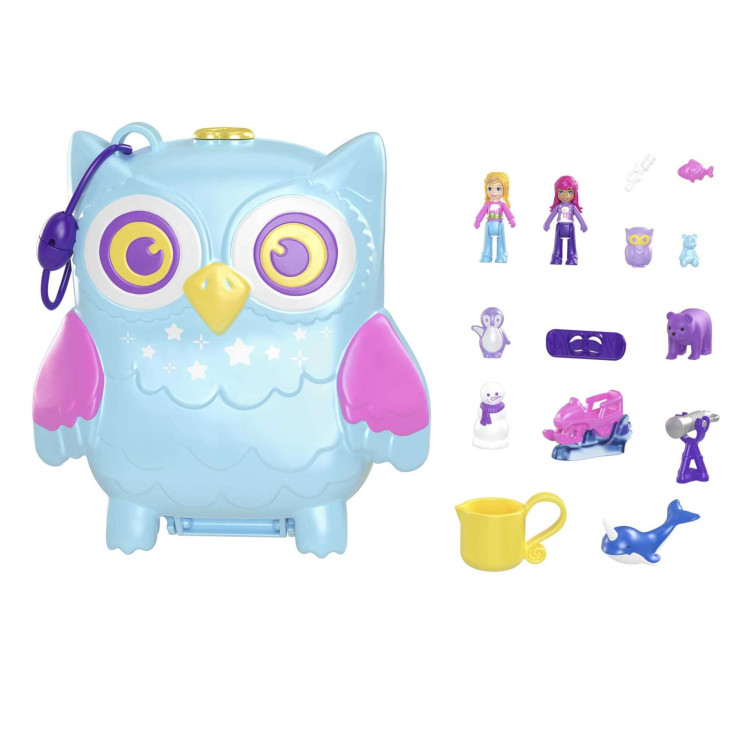Mattel FRY35 Polly Pocket Pajama Party Snowy Sleepover Owl Compact HKV37