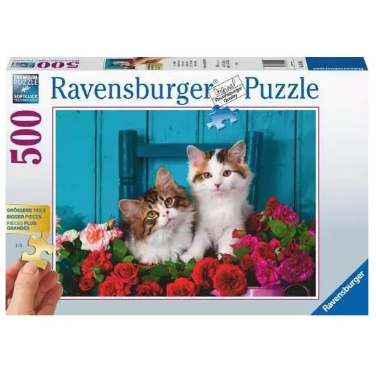 Ravensburger Kittens And Roses 500 Piece Puzzle 16993