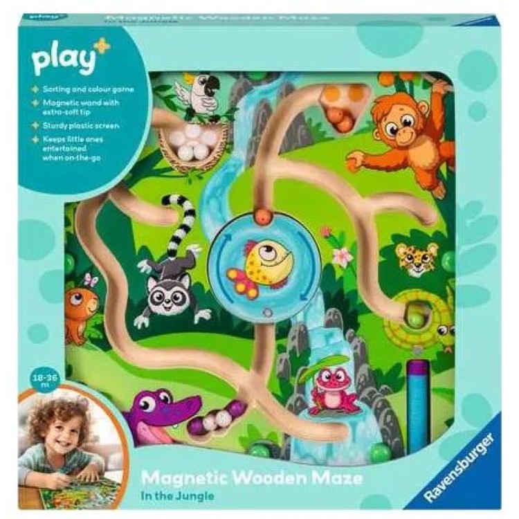 Ravensburger Play+ Magnetic Wooden Maze In The Jungle