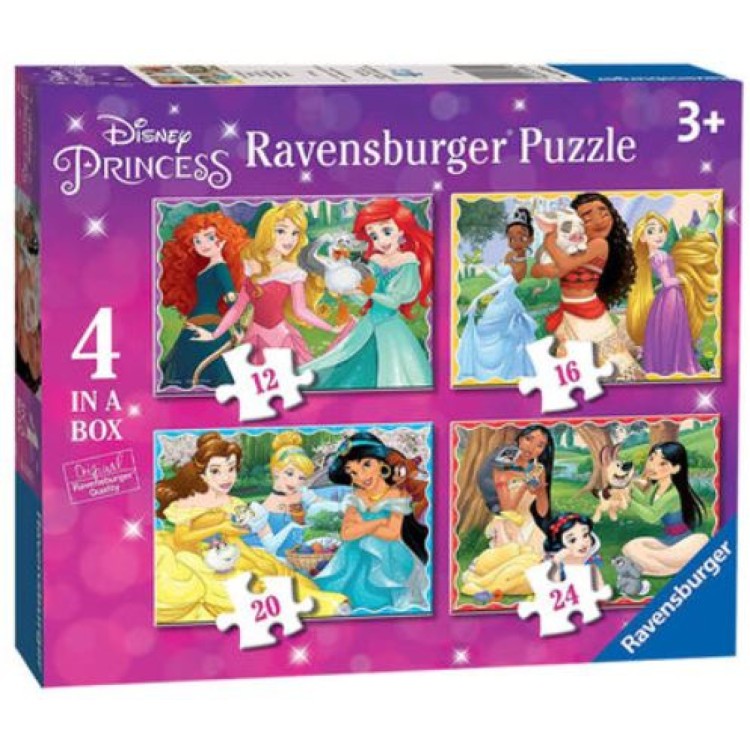 Ravensburger Disney Princess 4 In A Box Puzzle 12, 16, 20 & 24 Pieces 3079