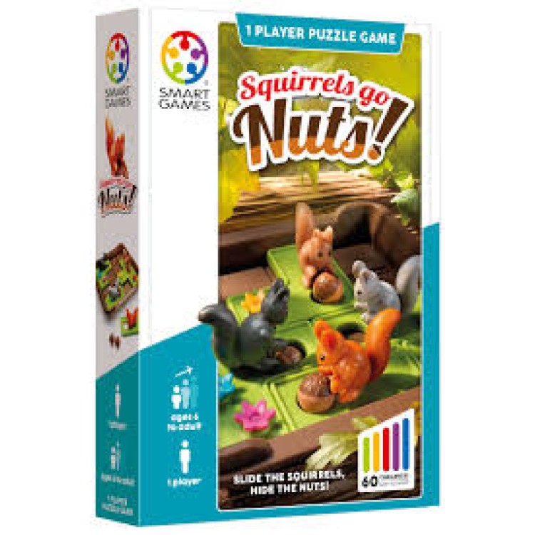 Smart Games Squirrels Go Nuts! 1 Player Puzzle Game Slide the Squirrels, Hide the Nuts! One Player Game