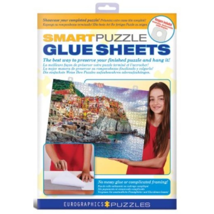 Smart Puzzle Glue Sheets With Hangers. Showcase Your Completed Puzzle! Eurographics Puzzles! No Messy Glue Or Complicated Framing!