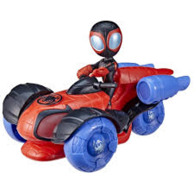 Hasbro Spidey And Friends Miles Morales Spiderman Glow Tech Techno Racer Hasbro F4531