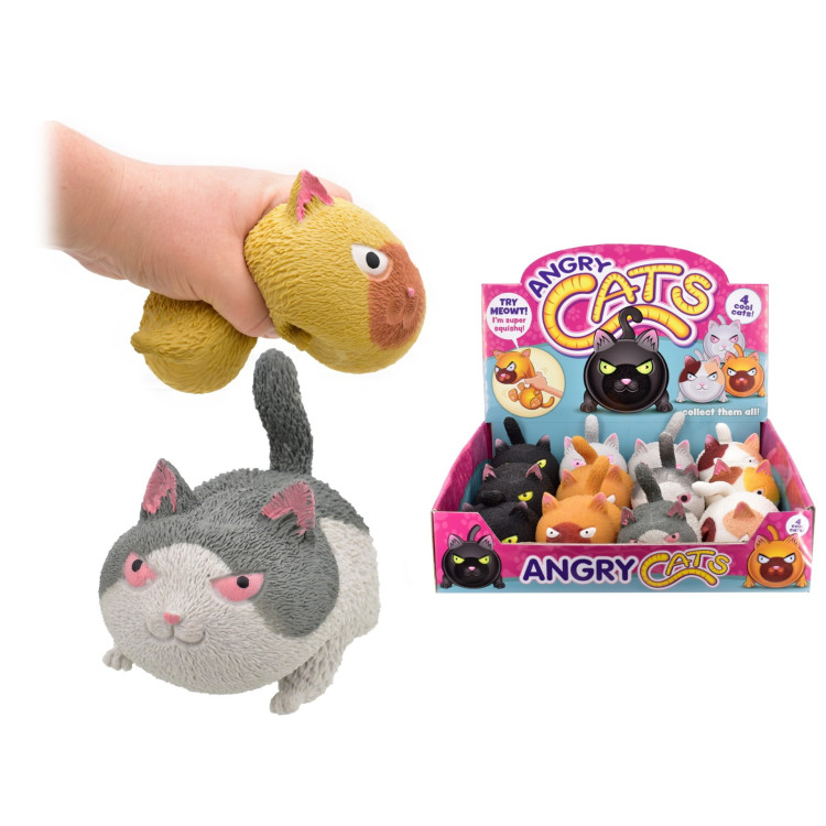 KTL Squeezy Angry Cats In Display Box Assorted TY7020