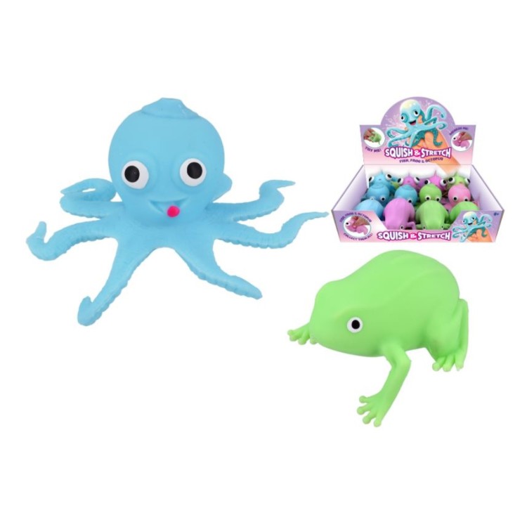 KTL Squish & Stretch Fish, Frog & Octopus Colour Assortment TY0470