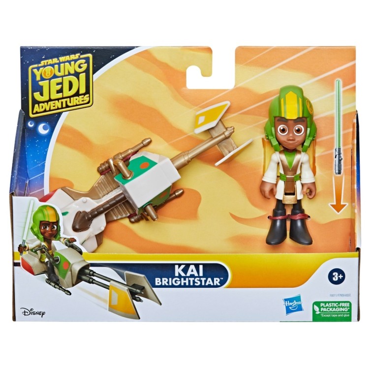 Star Wars Young Jedi Adventures Figure And Vehicle - Kai Brightstar F8011/F7959