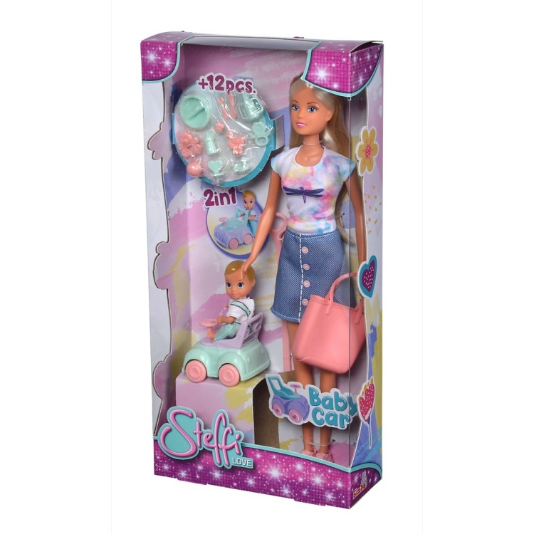 Simba Steffi Love Baby Car 2 in 1 + 12 pieces