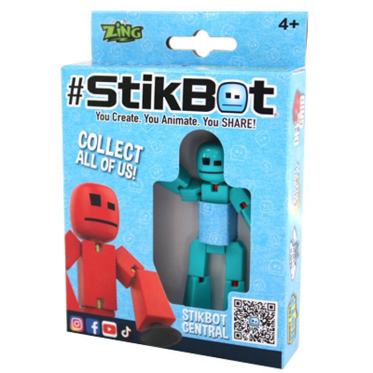 Stikbot Stop Motion Animation Single Figure Assorted - One Supplied