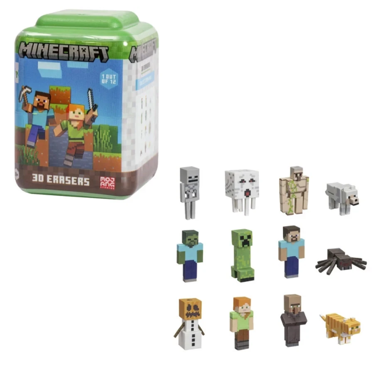 Sinco Minecraft 3D Erasers In Container