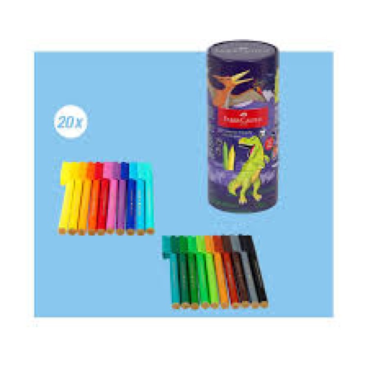 Faber Castell 20 Connector Felt Tip Pens Dinosaurs