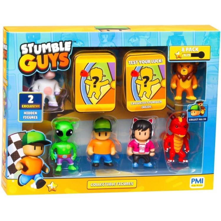 Stumble Guys Collectible Figure 8 Pack - Unicorn, Alien, Dragon
