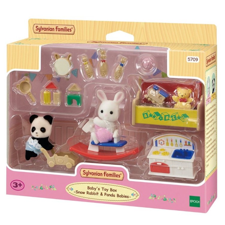 Epoch Sylvanian Families Baby's Toy Box Snow Rabbit & Panda Babies 5709