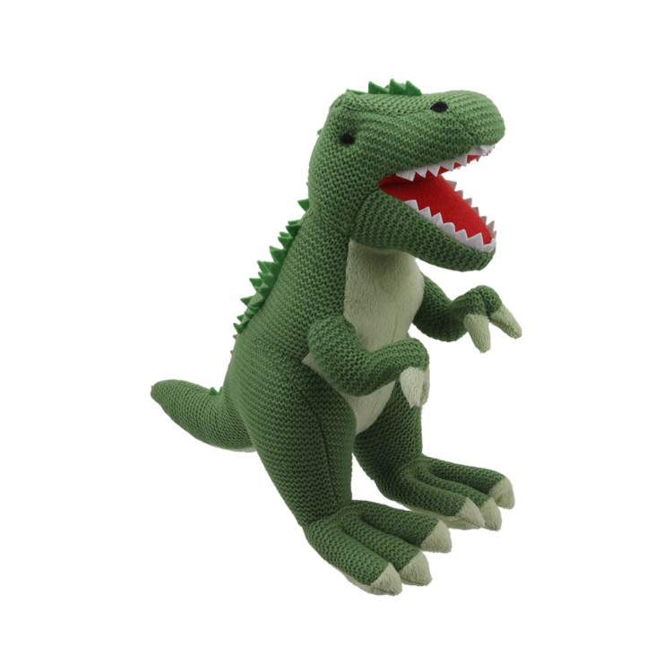 The Puppet Company Wilberry Knitted: T-Rex Green Medium WB004339