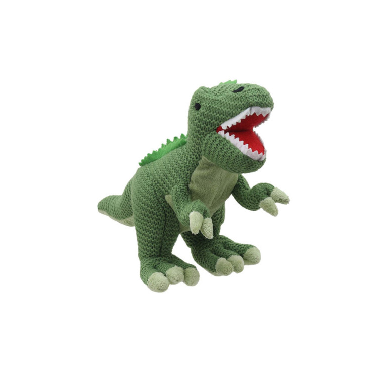 The Puppet Company Wilberry Knitted: T-Rex Green Small WB004336