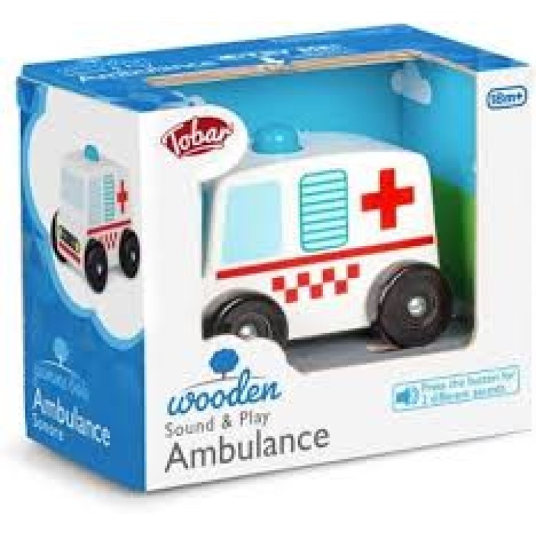 1FF Tobar Wooden Play and Sound Ambulance