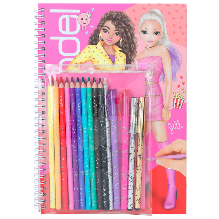 Top Model Colouring Book With Pens And Pencils 11389