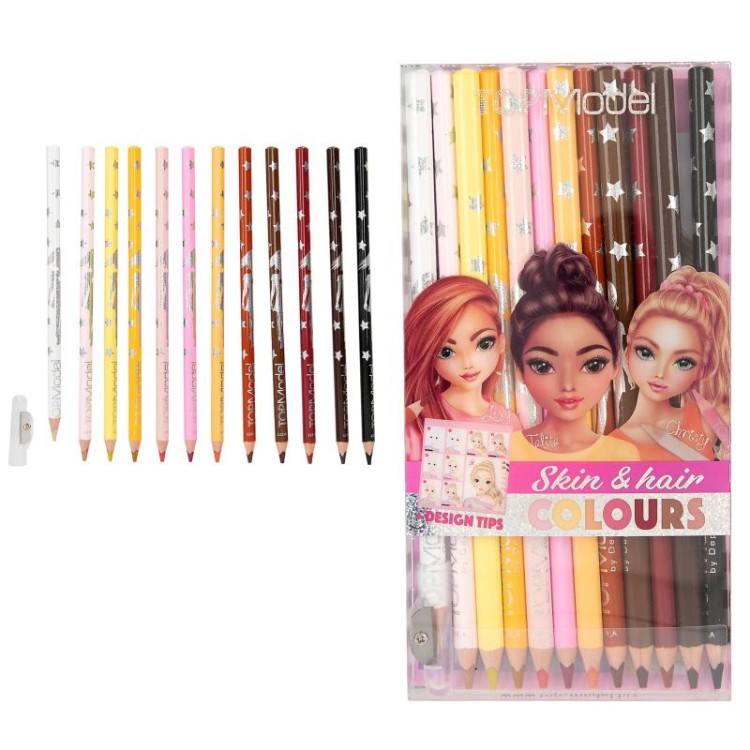 Depesche Top Model Skin & Hair Colouring Pencils Set 12218_A